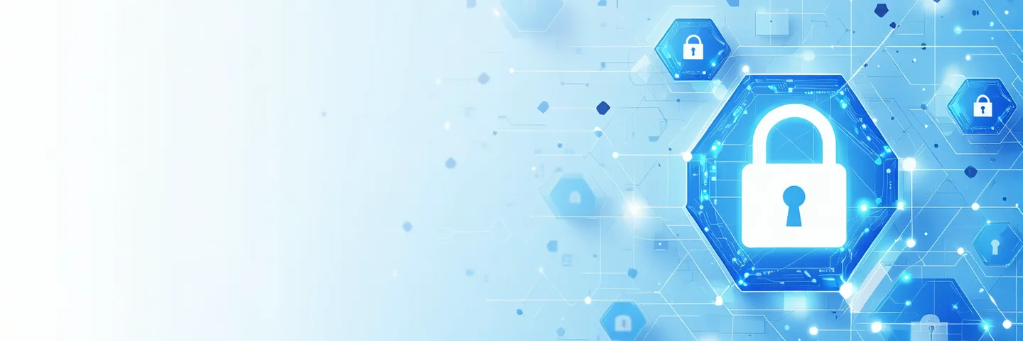 Abstract visualization of data security with interconnected nodes and encryption concepts